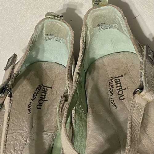 JAMBU BLOSSOM ENCORE Hook Loop Flat 8 M Casual Leather Shoes Gray Tan Teal - Picture 9 of 10
