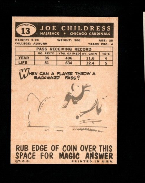 9525* 1959 Topps # 13 Joe Childress Vg-Ex | eBay