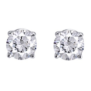 Igi Certified 2 Ct Round Diamond Screw Back Studs 14k White Gold
