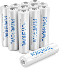 AAA Rechargeable Batteries 12 Pack, POWEROWL High Capacity Rechargeable AAA B... 0.91 per battery