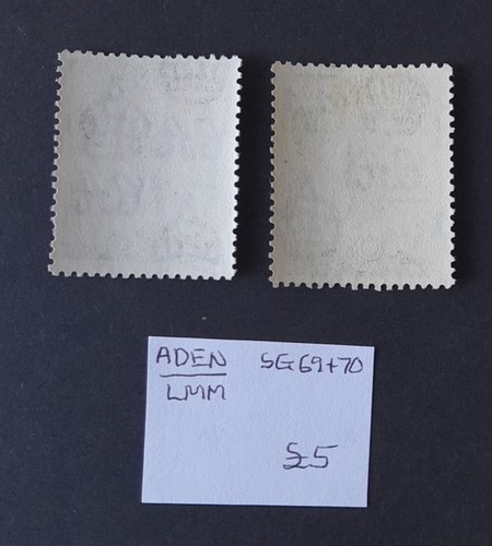 Aden Stamps QEII x 2 values SG69 & SG70 10/- LMM - Picture 2 of 3