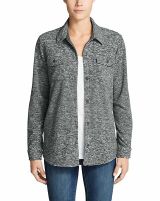 EDDIE BAUER Womens CHARCOAL Grey CHUTES Microfleece