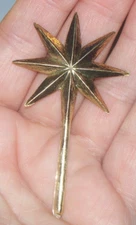 VINTAGE GOLD PLASTIC CERAMIC CHRISTMAS TREE SEVEN POINT STAR TOPPER
