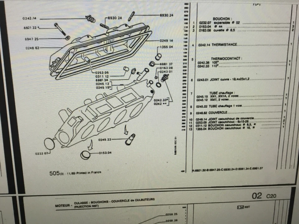 Peugeot 504 505 xn1 1971cc xn2 cupé descapotable culata agua acero tubo Foto 4 de 4