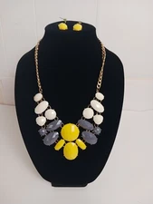 Charming Charlie Necklace And Earrings Set 12" To 16" Extended Chain