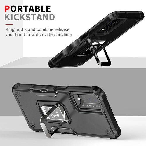 For T-Mobile Revvl V Plus Metal Ring Kickstand Case Dual Layer Shockproof Cover - Picture 15 of 44