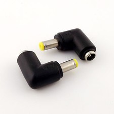 2x 5.5x 2.1mm Female To 5.5mm x1.7mm Male Right Angle DC Power Adapter Connector