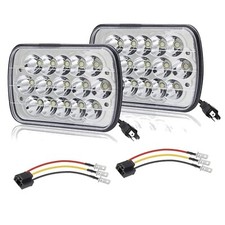 Pair Rectangle 7x6 5x7 Inch headlights Hi/Low Sealed Beam Compatible With GMC...