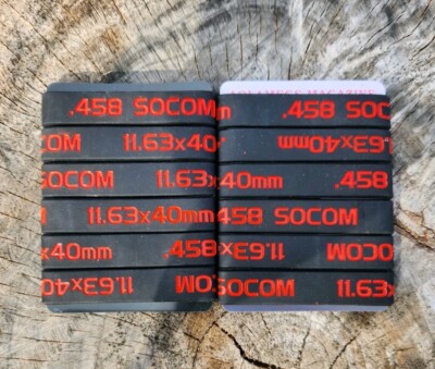 12 Pack 458 Socom Rifle Magazine Mag ID Marking Bands Silicone Red/Black