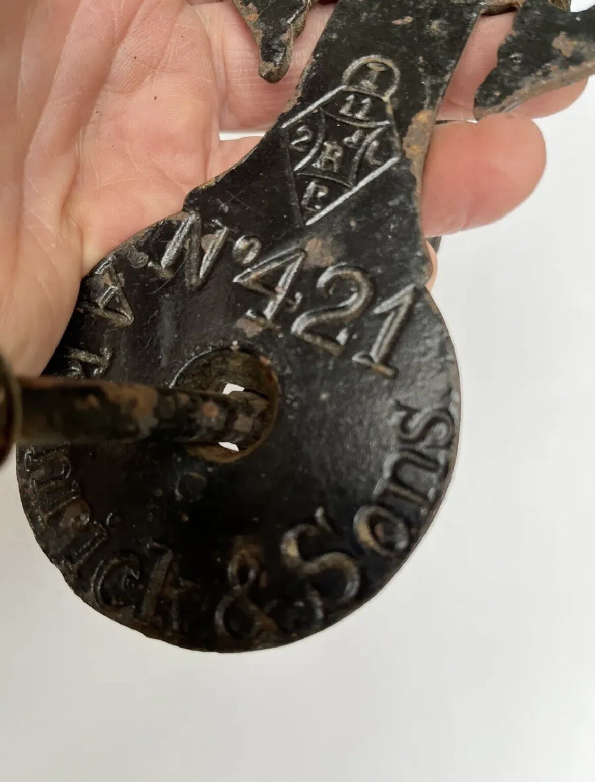 8" ANTIQUE 1882 VICTORIAN A. KENRICK & SONS No 421 SCROLLED DOORKNOCKER