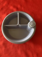 Vintage Baby Blue Ceramic Food Warmer Divided Dish 3 Sections with plug