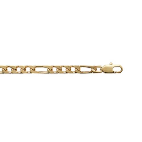 Chaîne De Cou Maille Figaro 4 Mm X 55 Cm - Plaqué Or 18 Carats (750/1000) - Marque Bijouxia - Neuf Avec Étiquettes