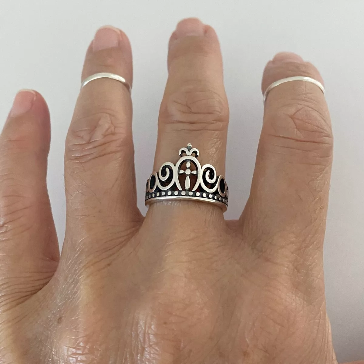 Sterling Silver Victorian Crown Ring Queen Ring Silver Ring Princess Ring