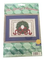 NEW 2002 Janlynn The Spirit of Christmas Wreath Cross Stitch Kit 157-76