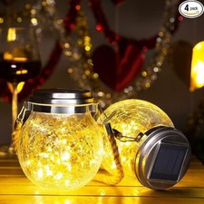 Faroles solares para exteriores, resistentes al agua, paquete de 4 luces. neuvo.