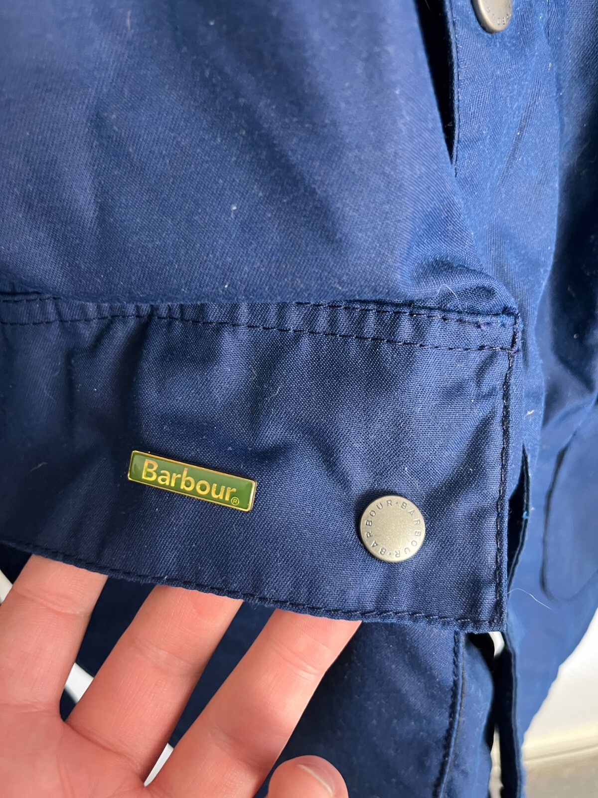 Barbour Beacon Pass Casual Wax Jacket Mens M/L Navy Blue Coat