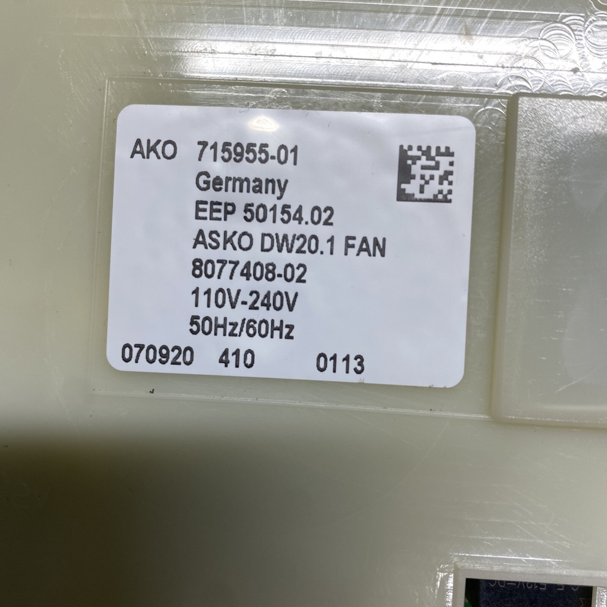 ASKO Dishwasher Control Board PART 71595200 71595200, 60 OFF