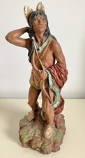 Unique Find 1976 Vintage Native American Indian Warrior Statue 14" Figurine