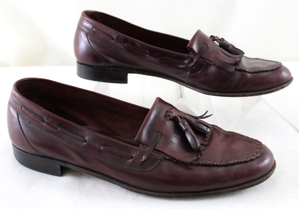 Bally Mens 10 D Lorenzo Kiltie Tassel Loafer Burgundy  display picture 1