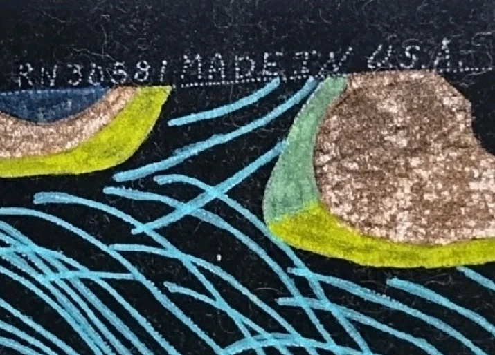 Elegant Vintage Velvet Painted Peacock Wall Tapestry Weeping Willow On Lake - Image 4 of 4