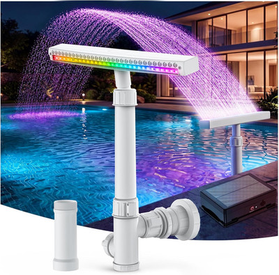 Solar Pool Fountain for Above Ground Pools with Lights, Large Solar Pool Fountai