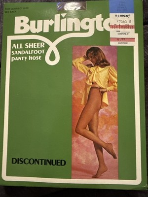 Vintage 70 s Burlington Pantyhose S Small Tan Sheer Sandalfoot Model Feet Sexy