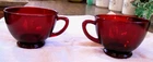 Vintage Anchor Hocking Footed Cups Set of 2 Royal Ruby Red Glass Tea/Luncheon