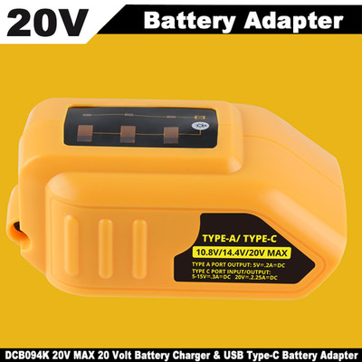 New DCB094K for Dewalt Cordless 18 V / 20 VOLT USB port/Type C fast charger US