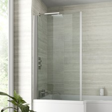 Modern Bathroom Square L Shape Over Bath Shower Screen Only 5mm Toughened Glass