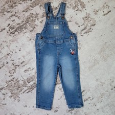 Toddler Girls OshKosh B'gosh Denim Overalls Size 3T Floral Embroidered Detail
