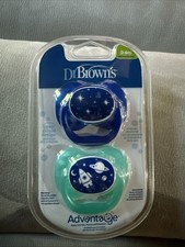 NEW Dr. Brown's Advantage Baby Pacifiers, 0-6 Month Blue Turquoise Package Of 2