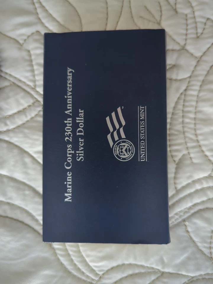 2005 U.S. Mint MARINE CORPS 230th Anniversary PROOF Silver Dollar Set Box & COA - Image 4 of 4