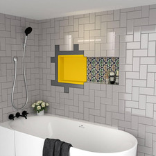 Extra Large Waterproof Shower Niche 16"x40" - Easy Install Bathroom Shelf
