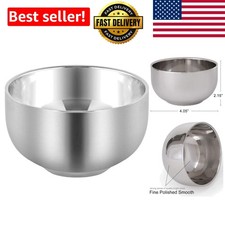 Classic Stainless Steel Shaving Mug Bowl - 300ml Capacity  Polished Finish
