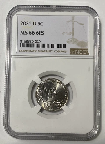 🔥 2021 D JEFFERSON NICKEL NGC MS66 6FS 🔥