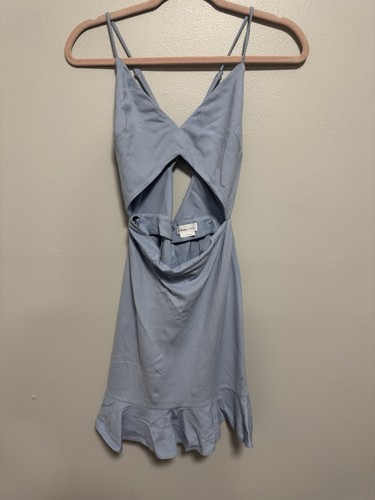 Women’s Lovers and Friends Light Blue Cutout Ruffle Dress Size S