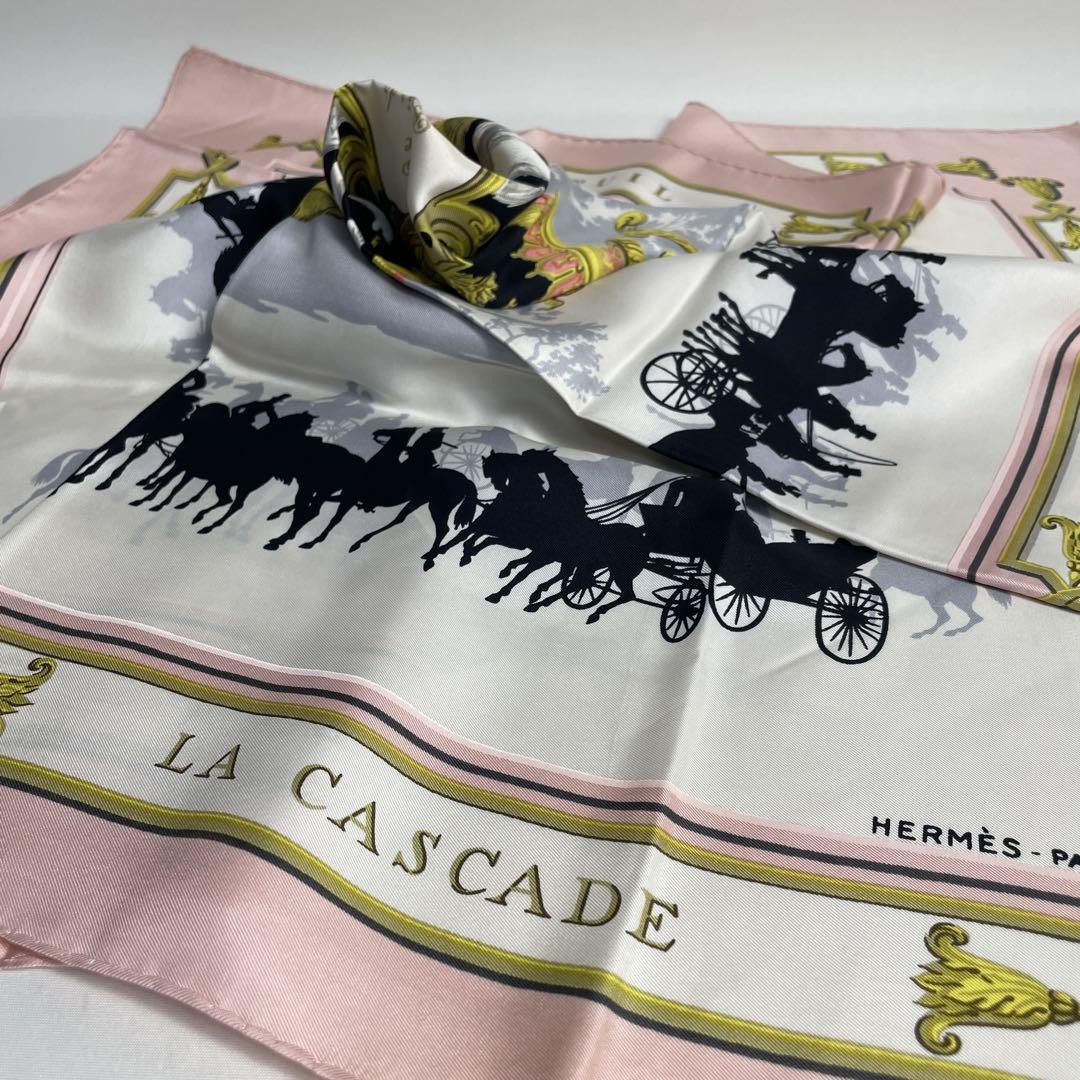 Hermes Carre 90 Silk Scarf Pink Multicolor Japan Import 2504-165