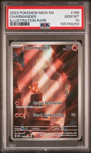 PSA 10 GEM MINT Charmander Illustration Rare 168/165 SV Pokemon 151 2023 English