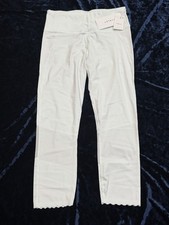 NWT Varley Women s Medium 7/8 Leggings Pale Mint Green Scalloped Hem Gym