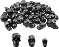 40-Count Black Skull Mini Plastic Heads   Halloween Skeleton Decorations