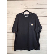 Carhartt Force Men's Black Crew Neck Relaxed Fit Short Sleeve T-Shirt Size 2XL