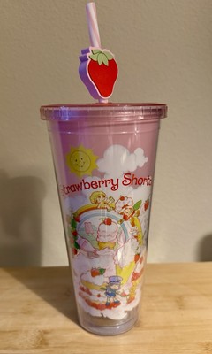 NEW Strawberry Shortcake Sweet Dreams Tumbler, Pink & White Striped Straw