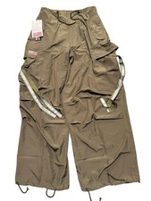DEADSTOCK UFO 90s Y2K Vintage Parachute Cargo Pants Wide Baggy Rave Green Small