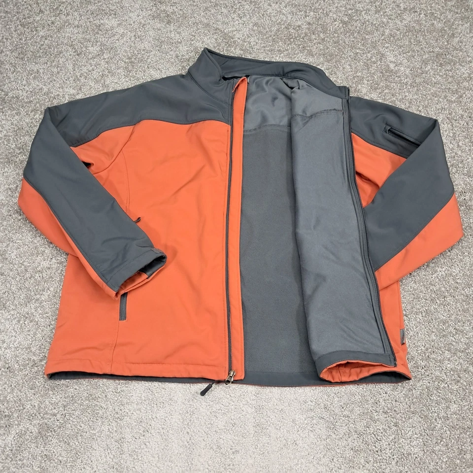 Chaqueta Free Country Para Hombre Cremallera Completa Resistente al Agua Cuello Soporte Naranja 2X-Grande Foto 4 de 4