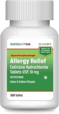 HealthCareAisle Allergy Relief - Cetirizine 500 Count (Pack of 1) 