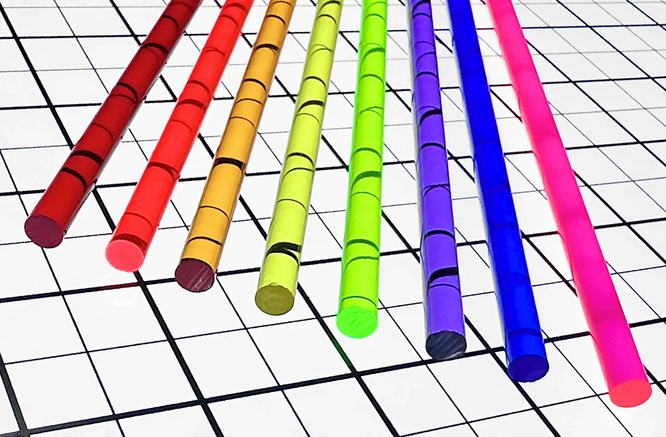 8 DIFFERENT COLOR ACRYLIC PLEXIGLASS PLASTIC ROD 1/4” INCH DIAMETER x 11 1/4" - Image 4 of 4