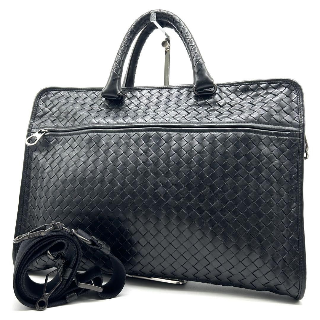 BOTTEGA VENETA⭐︎ビジネスバッグ ブラック Good Bottega Veneta Intrecciato Business Bag Black 2way Used