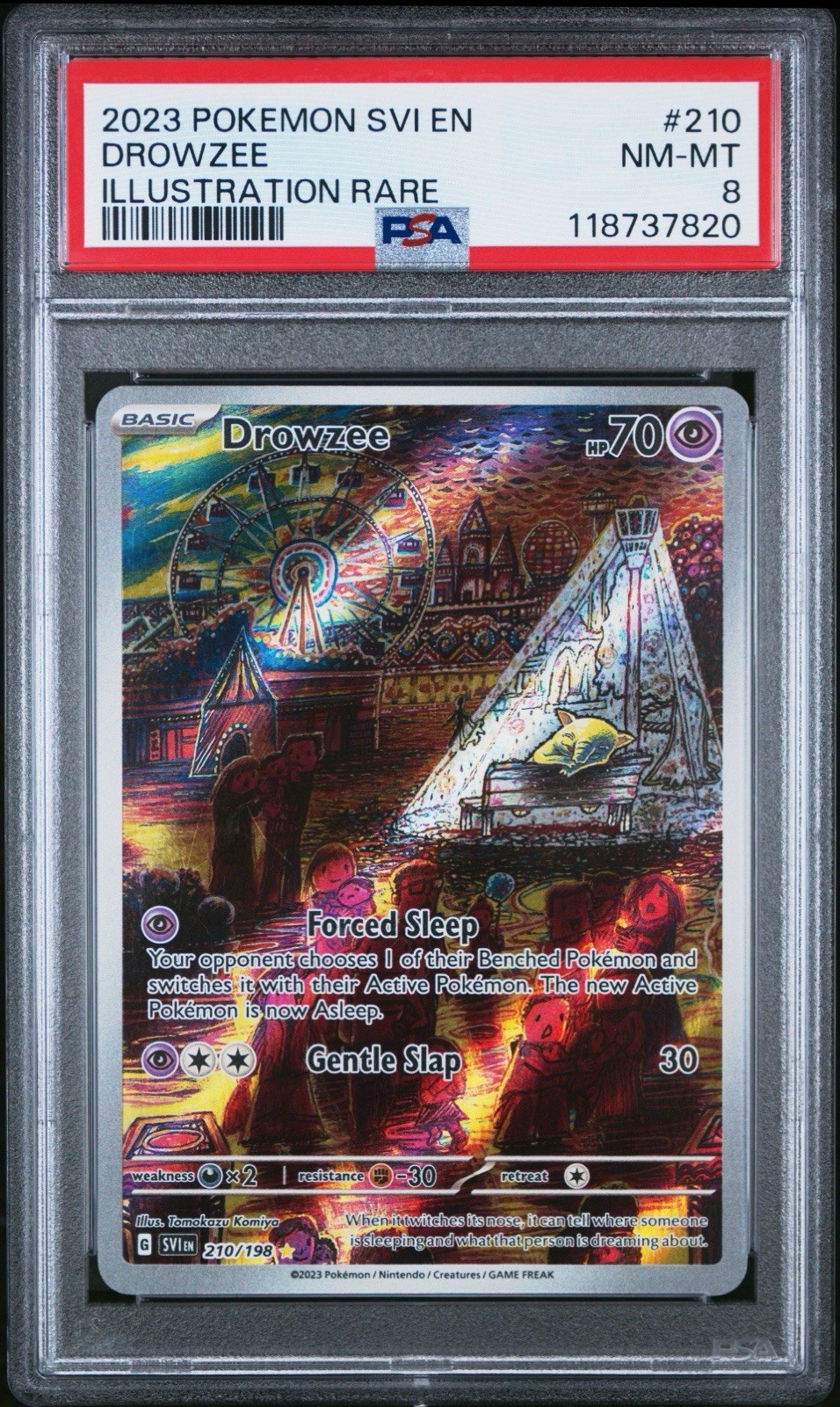 2023 POKEMON SVI EN-SCARLET & VIOLET ILLUSTRATION RARE #210 DROWZEE PSA 8