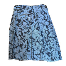 TOMMY BAHAMA Skirt Size Large Blue Mesh Pull On Swim Cover Up TSW70155C Ruched