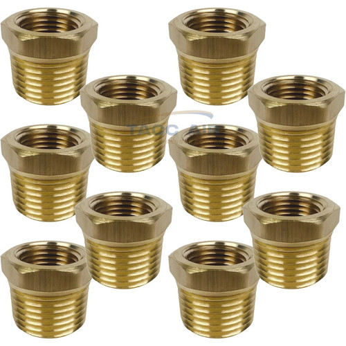 10 PC 1/2" Male x 3/8" Female Hex Reducer Bushing Adapter Pipe Reducing Fitting